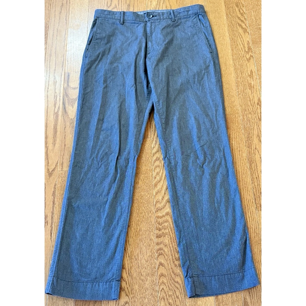 Banana Republic Mens Classic Fit Gray Chambray Pants Casual Office 32x32